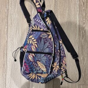 Stylish Botanical Print Sling Backpack